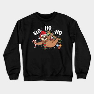 Merry Slothmas Christmas sloth pajamas Santa hat Xmas sloth Crewneck Sweatshirt